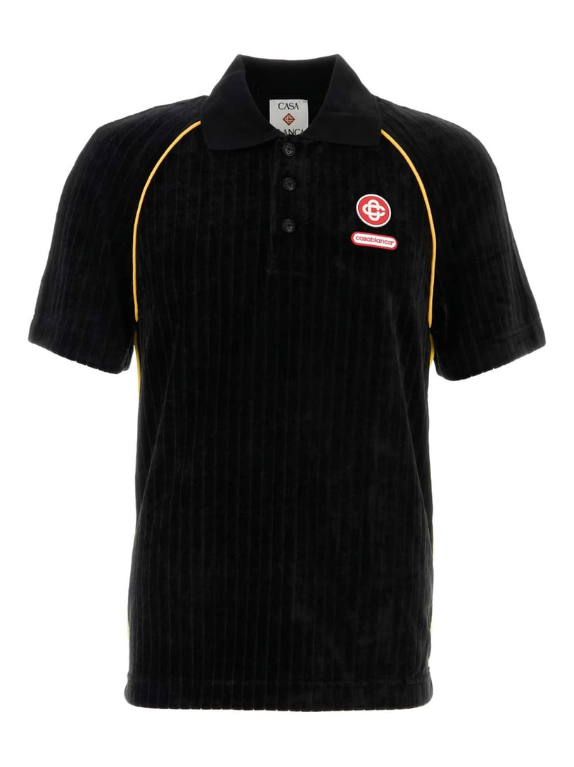 Corduroy raglan polo shirt