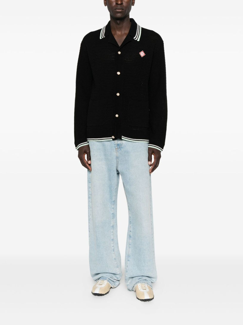 Long-sleeved crochet shirt