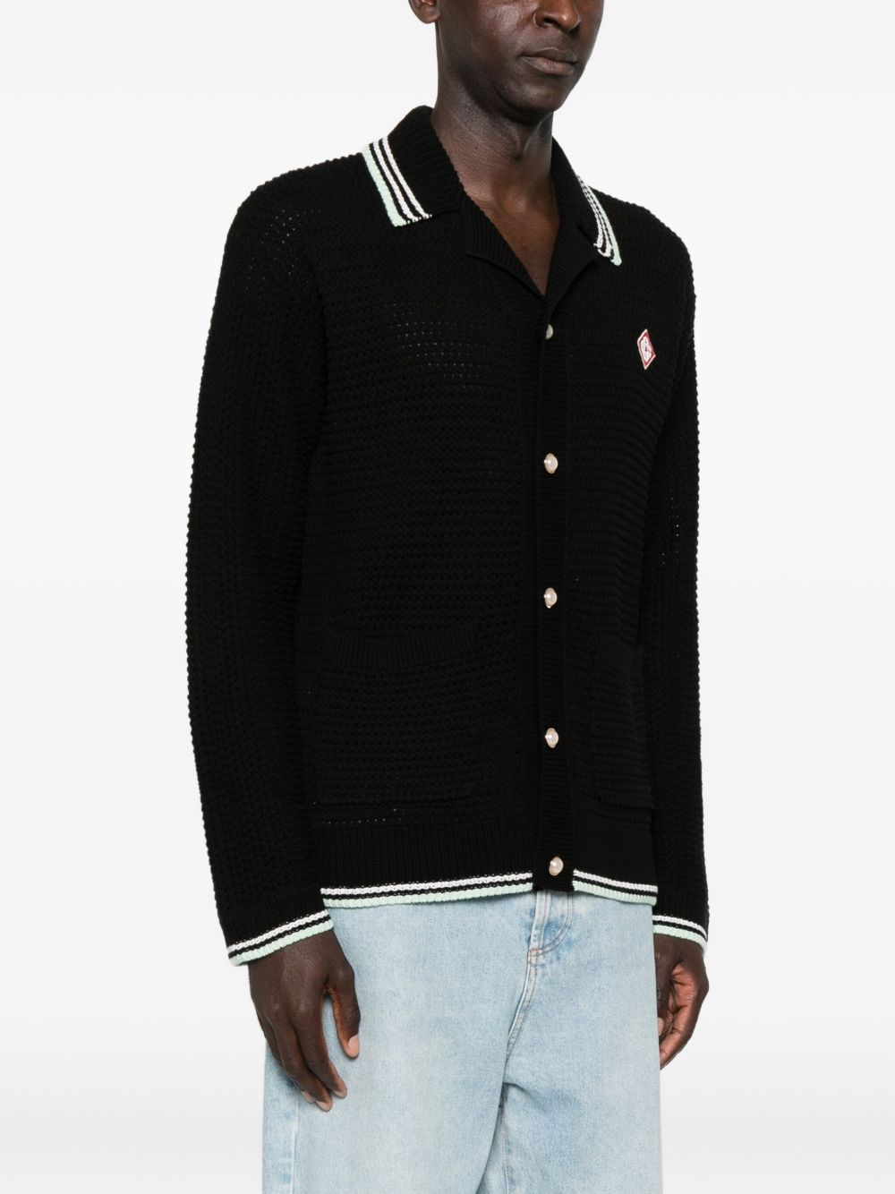 Long-sleeved crochet shirt