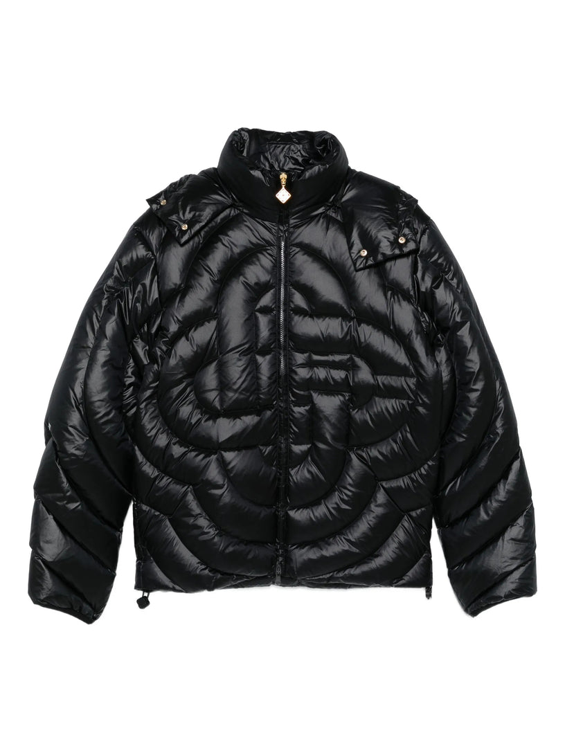 Quilted nylon down jacket with monogram