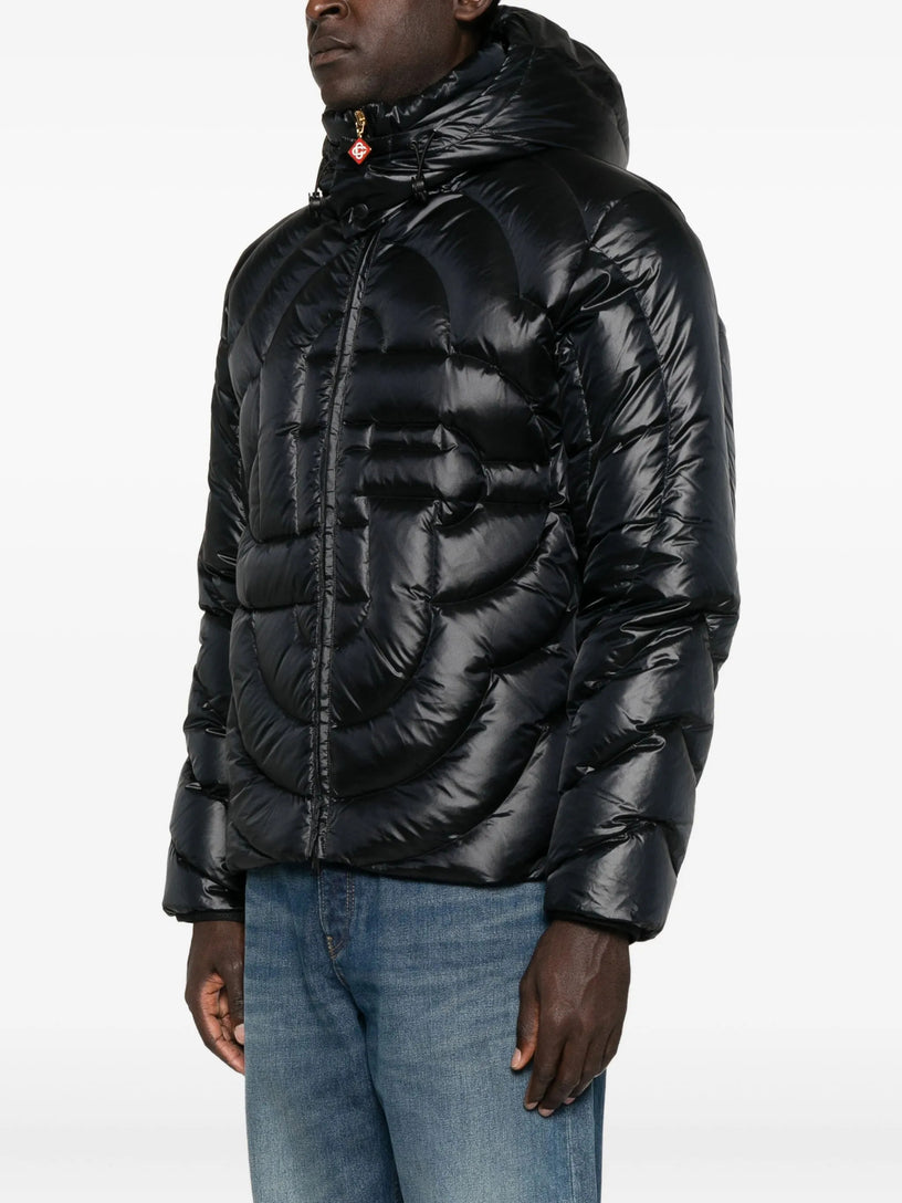 Quilted nylon down jacket with monogram