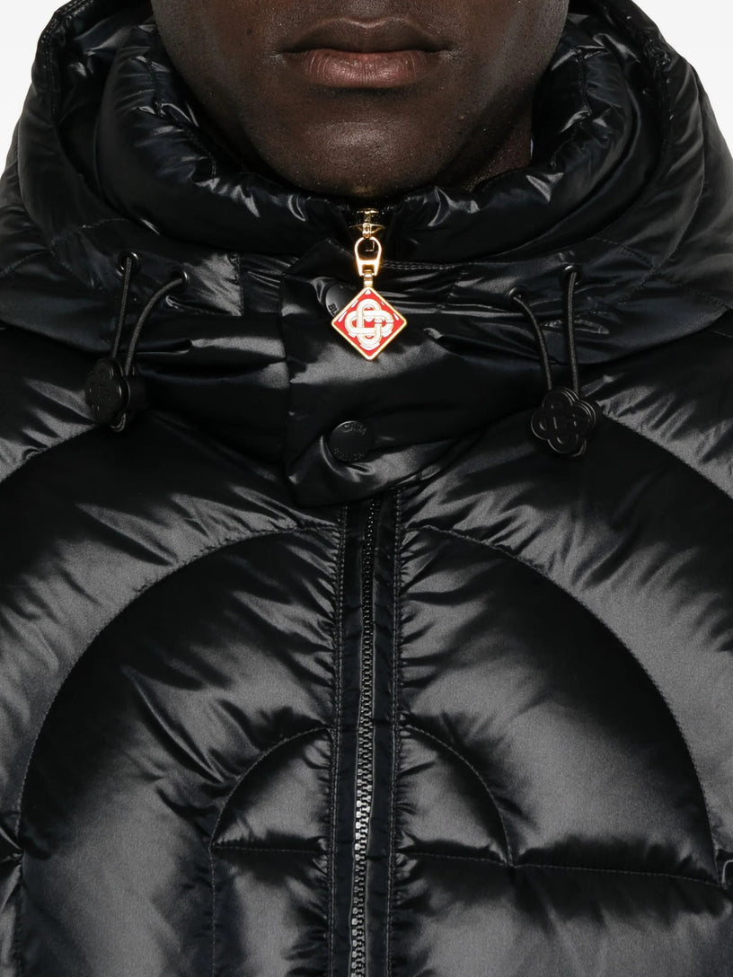Quilted nylon down jacket with monogram