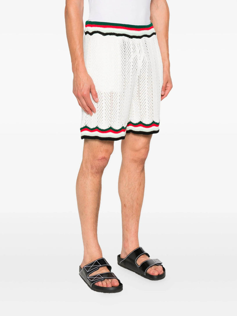 Cotton Chevron Crochet Shorts