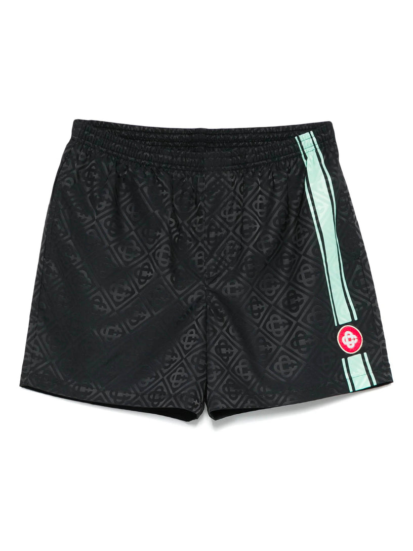 Stripe-jacquard swim shorts