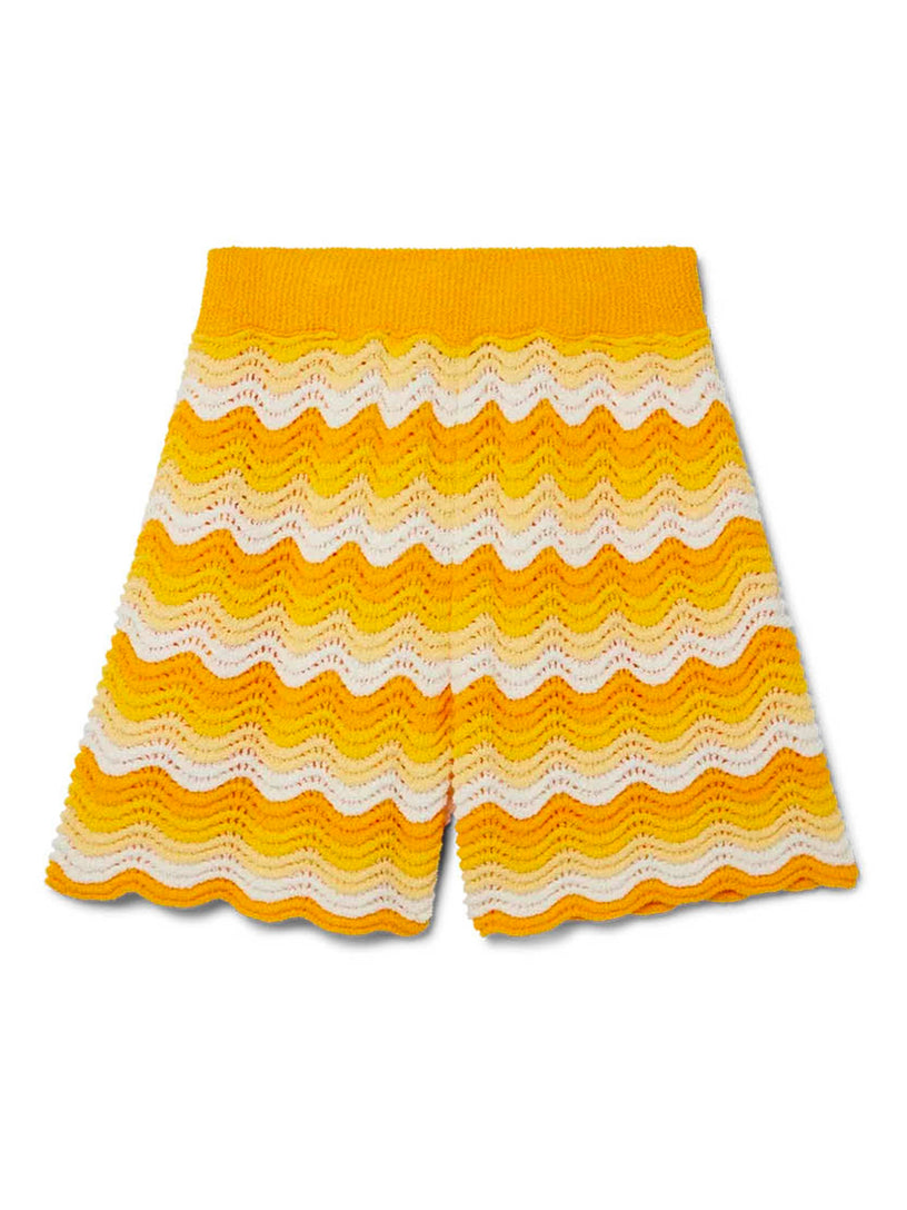 Wavy Gradient Crochet Shorts