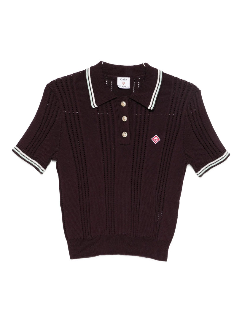 Short-sleeved polo shirt in cotton knit