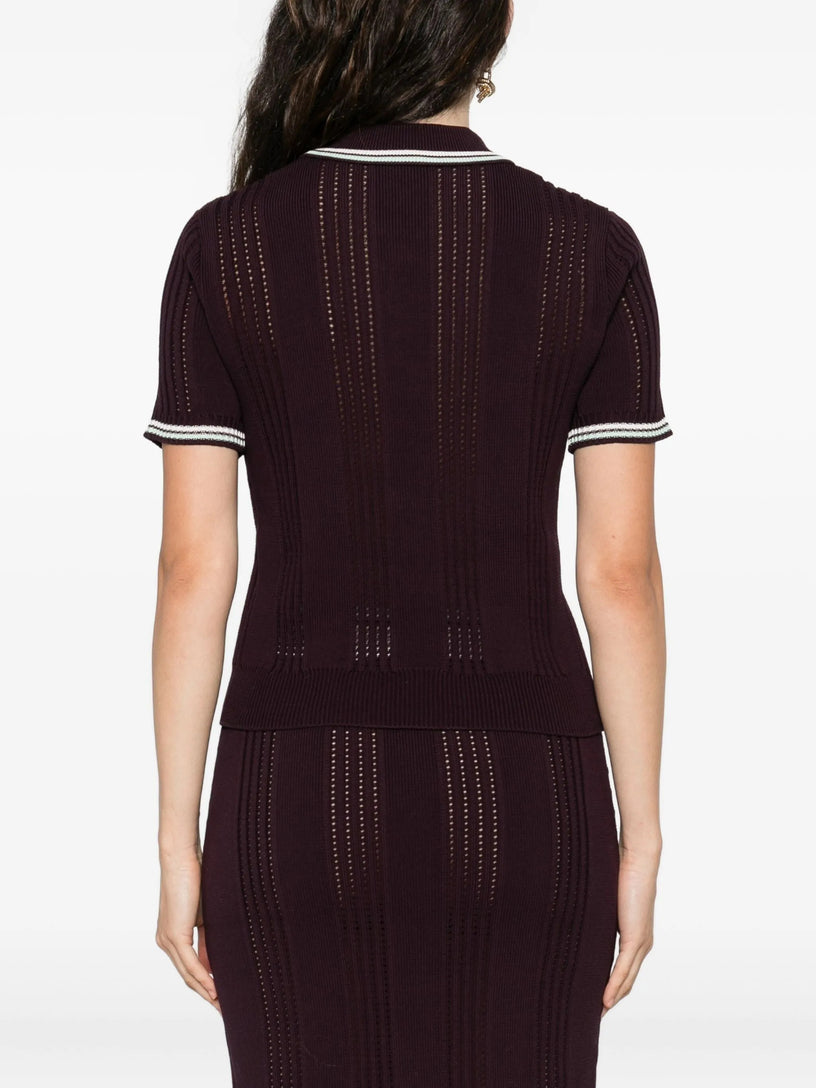 Short-sleeved polo shirt in cotton knit
