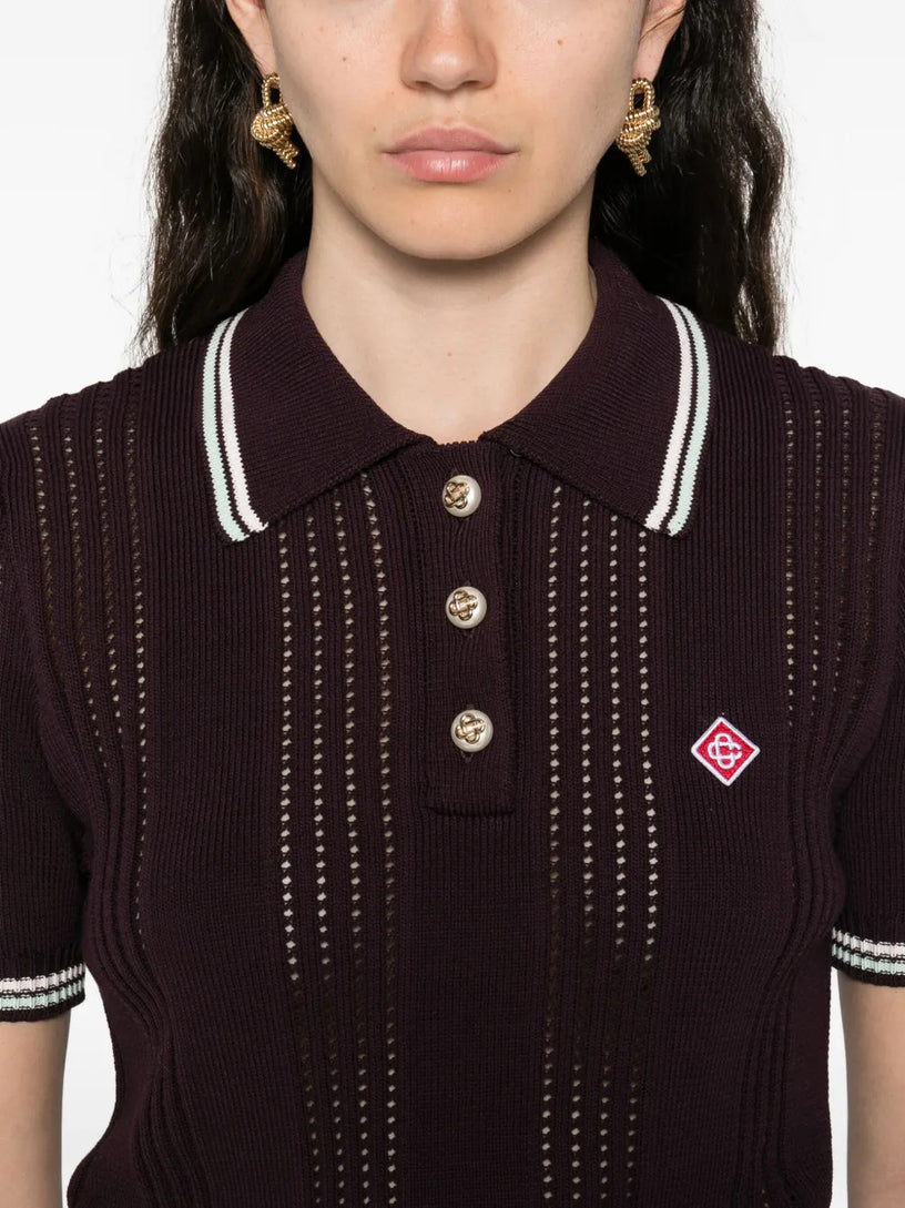 Short-sleeved polo shirt in cotton knit