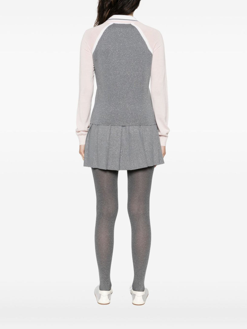 Long-sleeved merino wool tennis polo