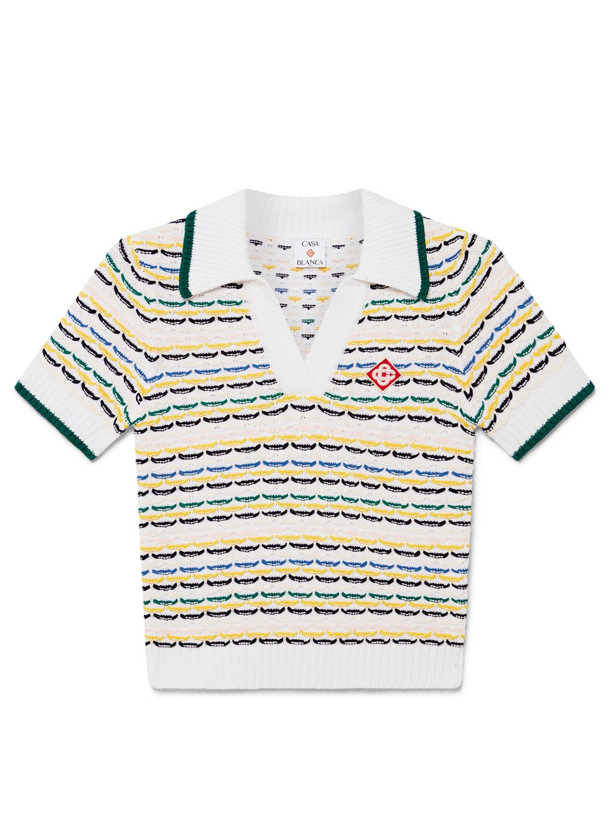 Tuck Stitch Cropped Polo Shirt