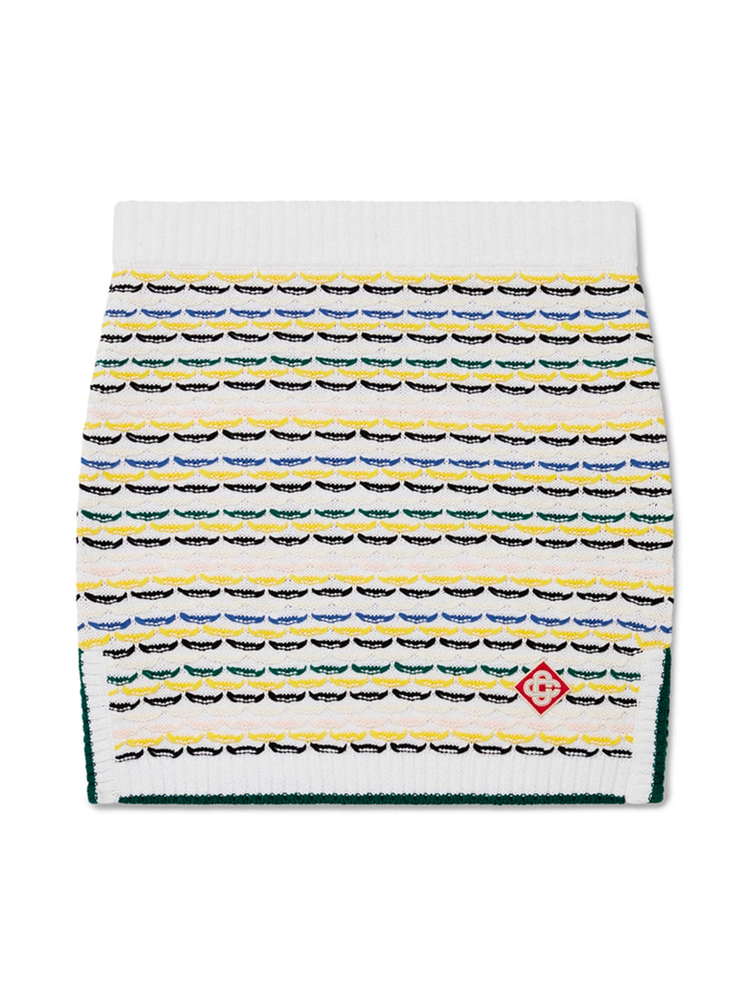 Tuck Stitch Knit Mini Skirt