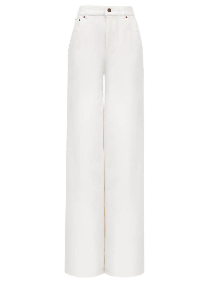 High-rise wide-leg jeans in denim