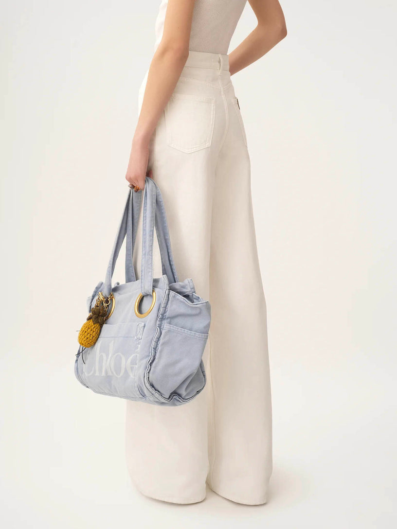 High-rise wide-leg jeans in denim