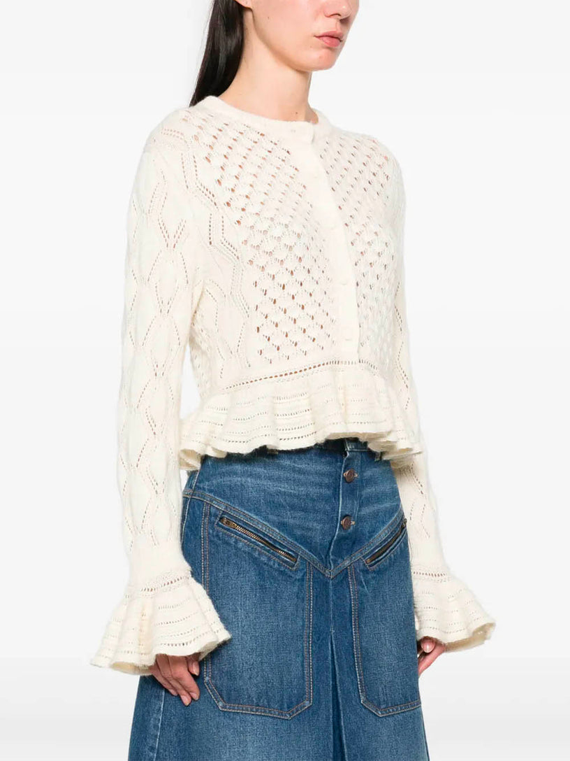 Ruffled cardigan