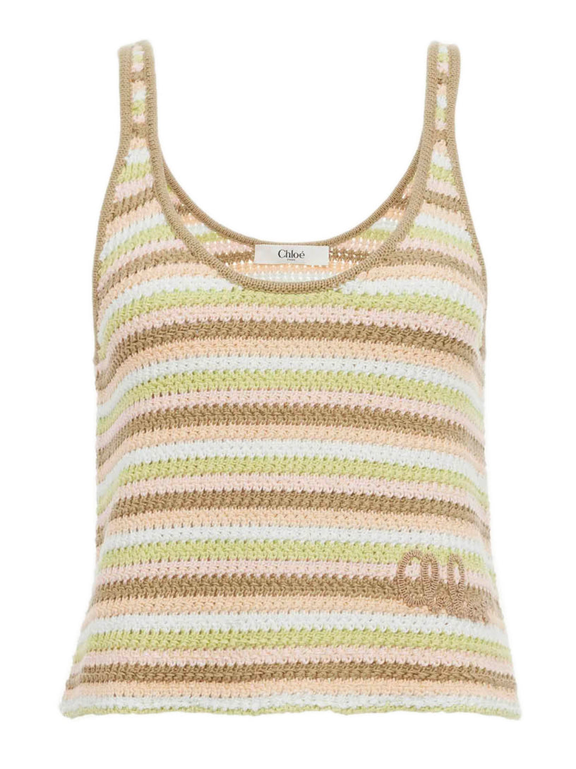 Cropped logo tank top