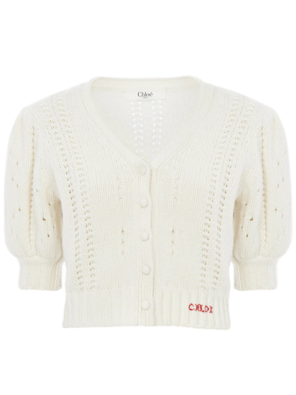 Puff-sleeve cardigan
