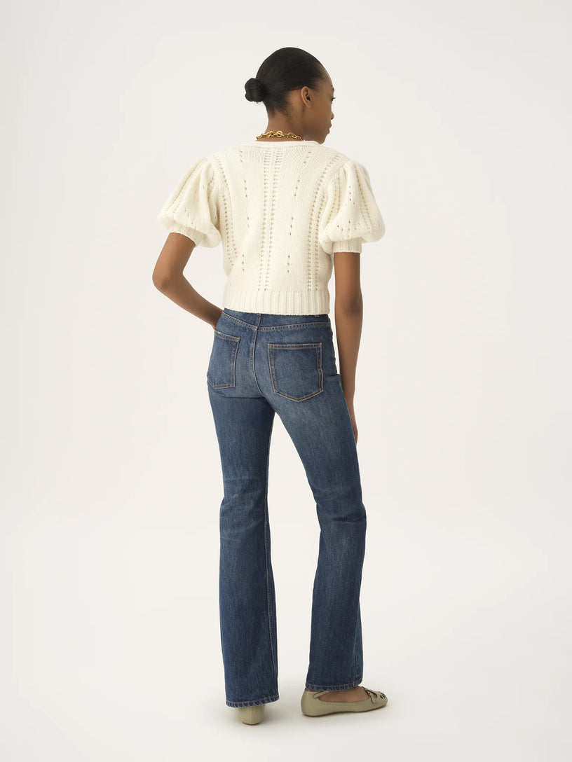 Puff-sleeve cardigan