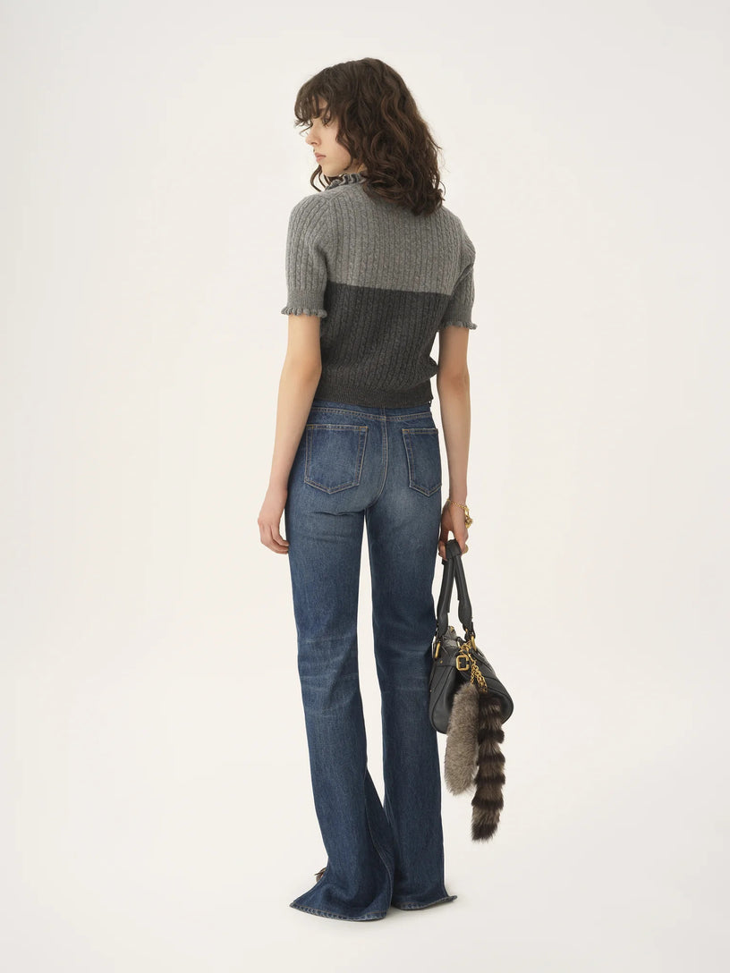 Short-sleeve polo sweater