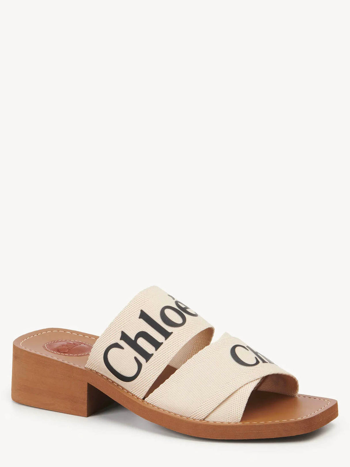 Woody heeled sabot