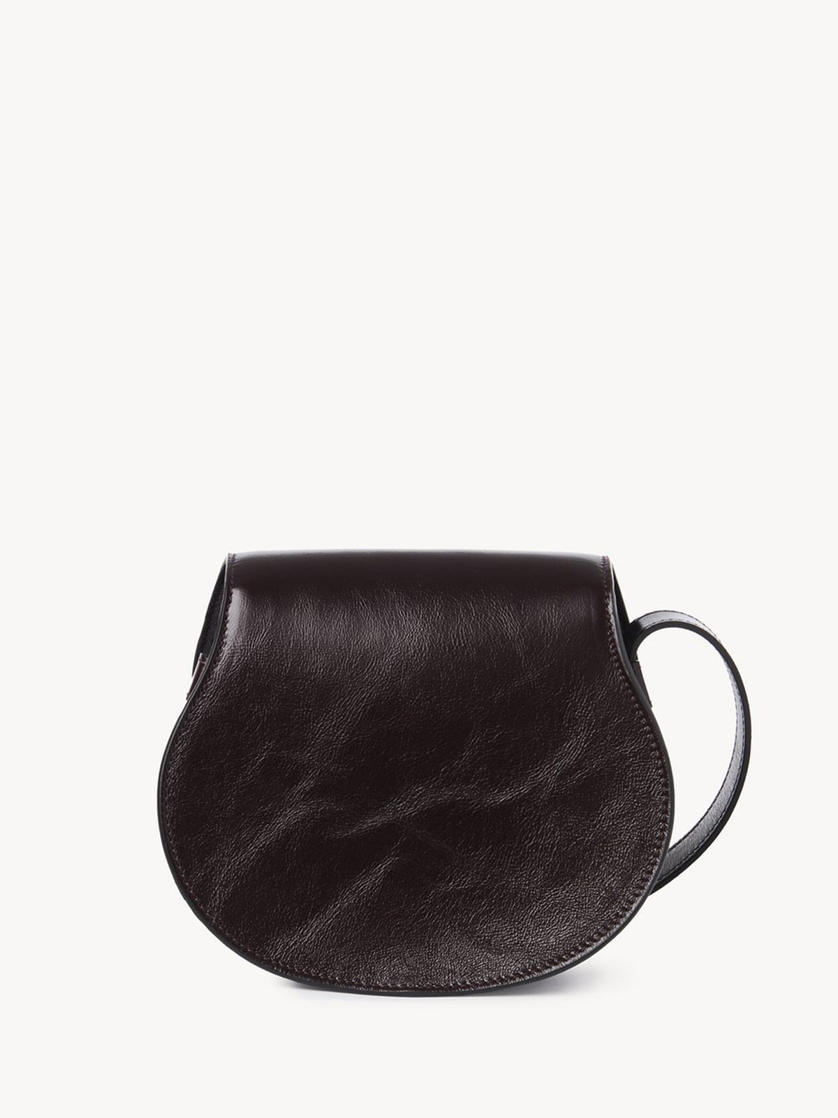Marcie small saddle bag in shiny leather