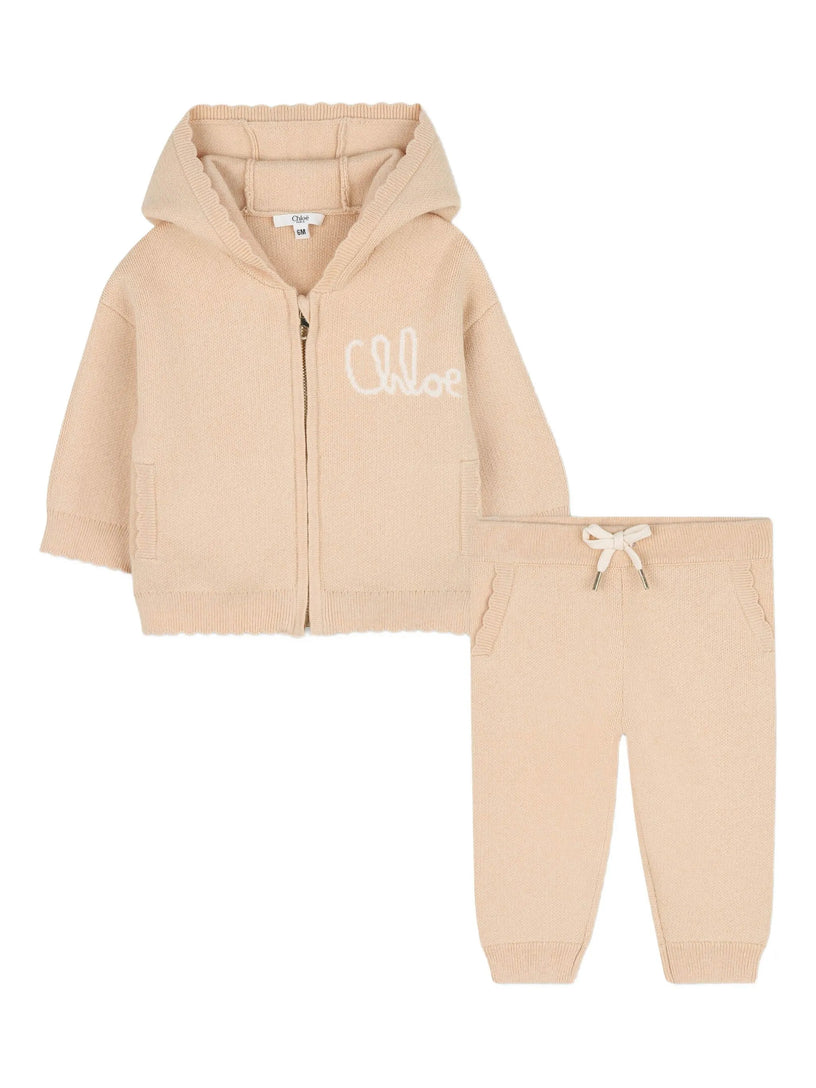 Hooded zip-up tracksuit