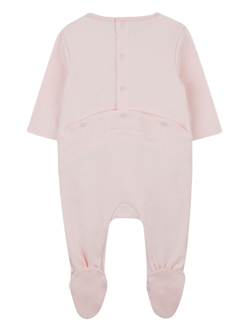 Logo-embroidered babygrow set