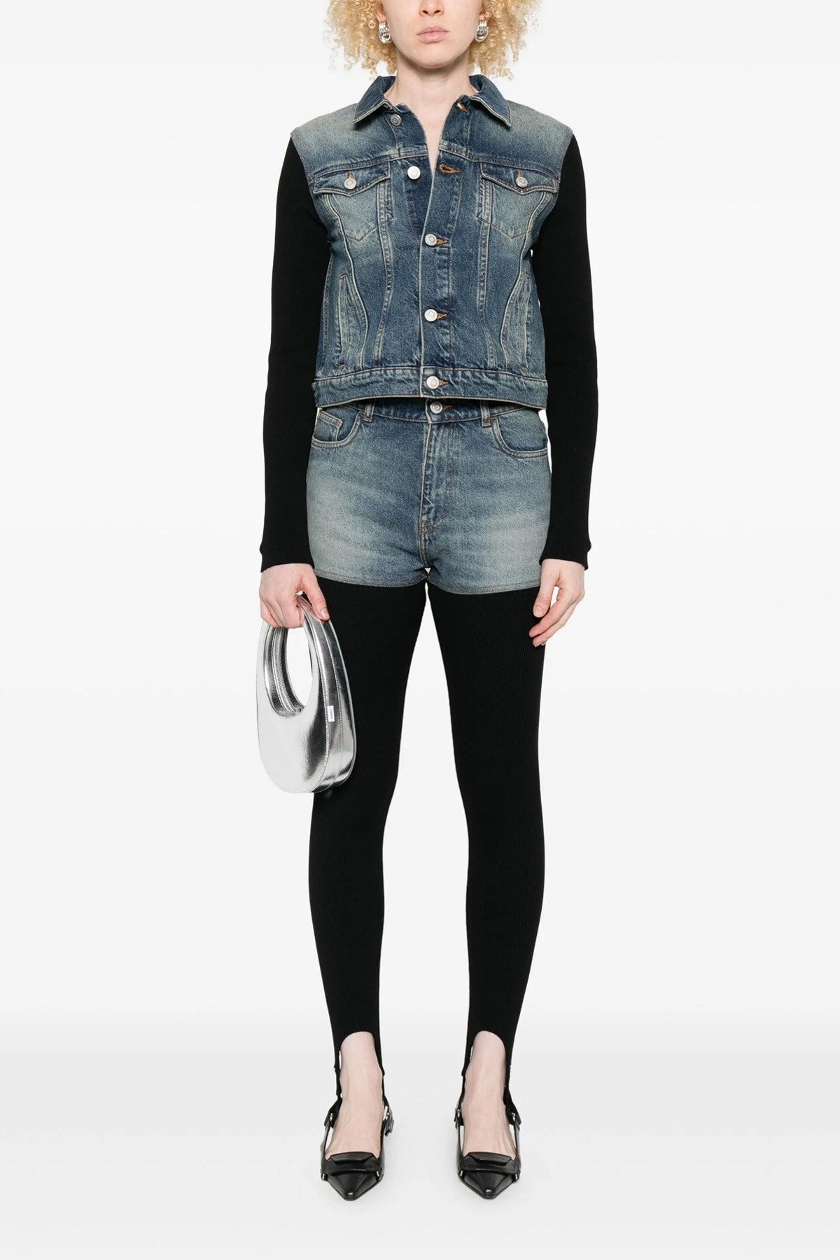 Hybrid ribbed denim jacket