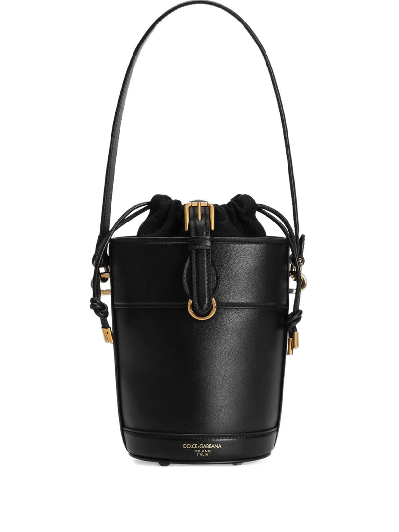 Capri bucket bag in canvas and leather