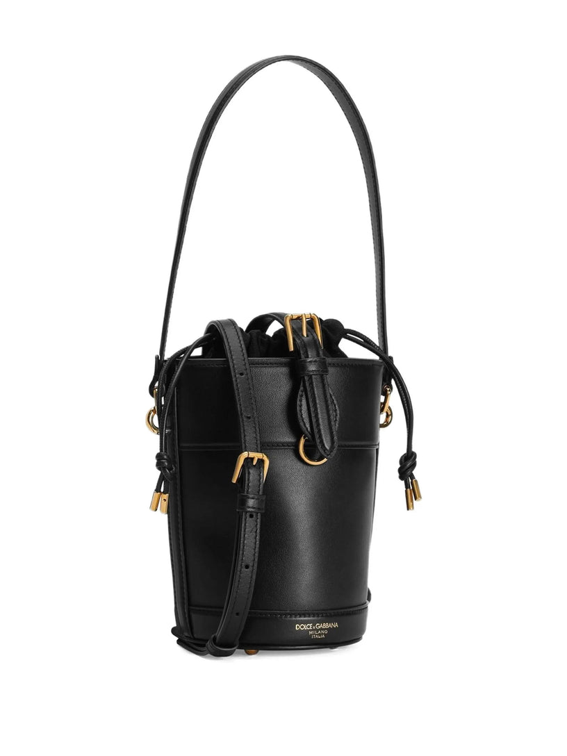Capri bucket bag in canvas and leather