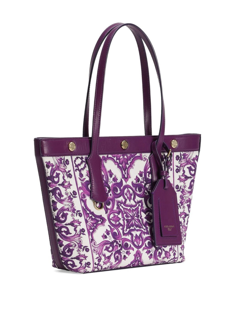 Majolica-print atene shopping bag