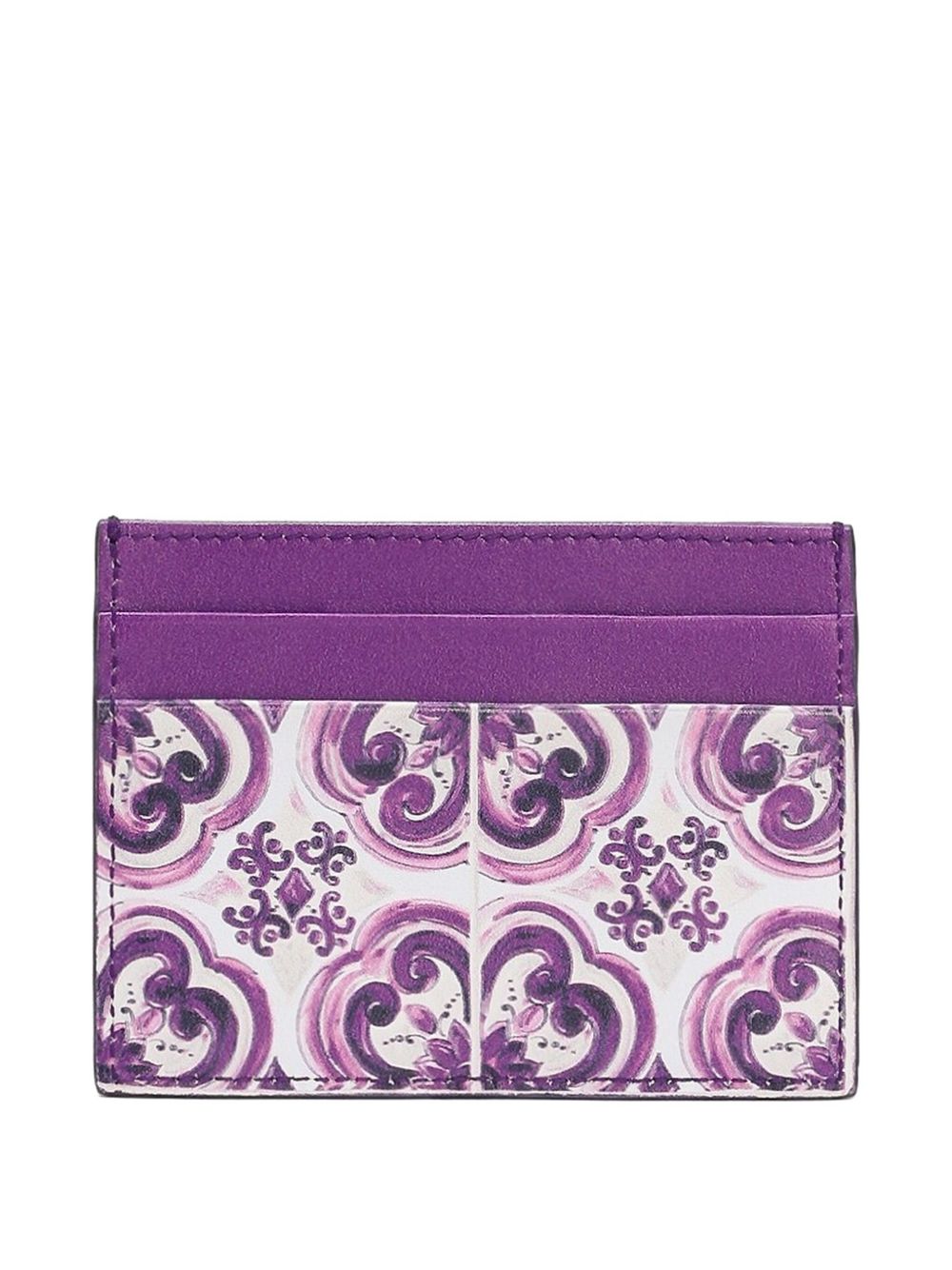 Majolica print calfskin card holder
