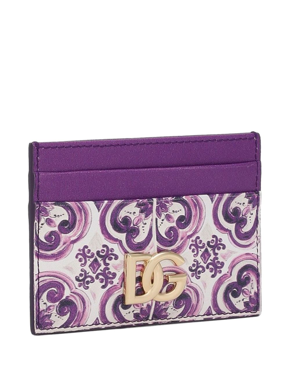 Majolica print calfskin card holder