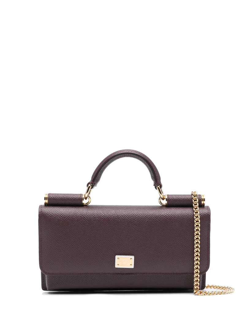 Mini bag in dauphine calf leather
