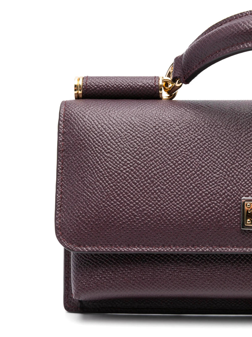 Mini bag in dauphine calf leather