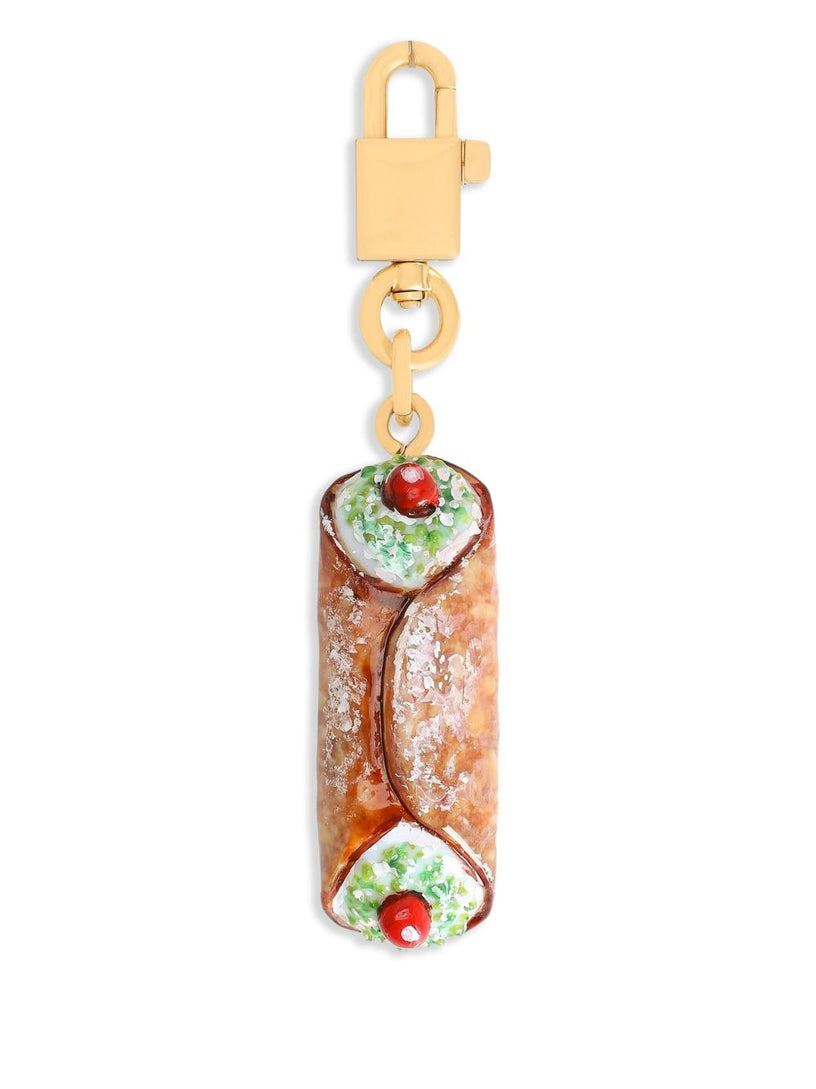 Cannoli charm keychain