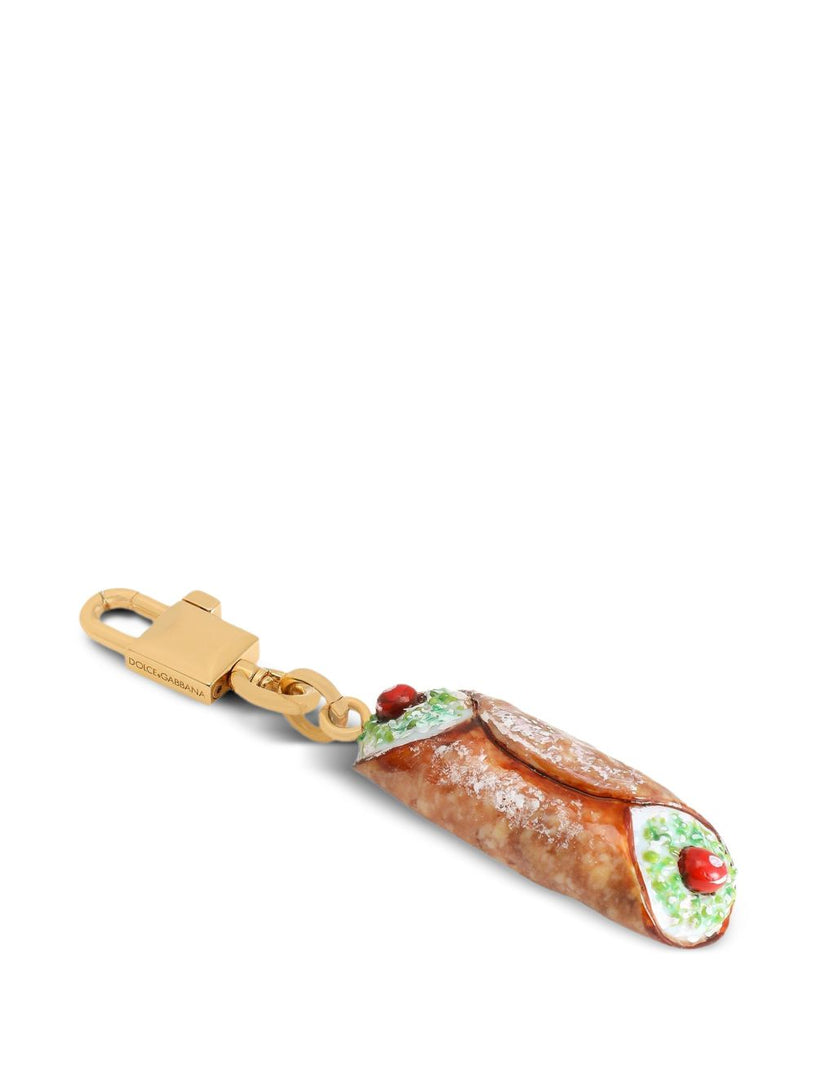 Cannoli charm keychain