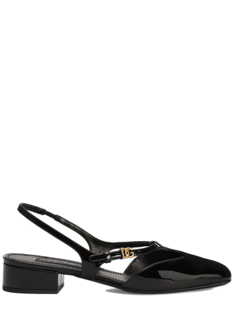 Patent leather slingback