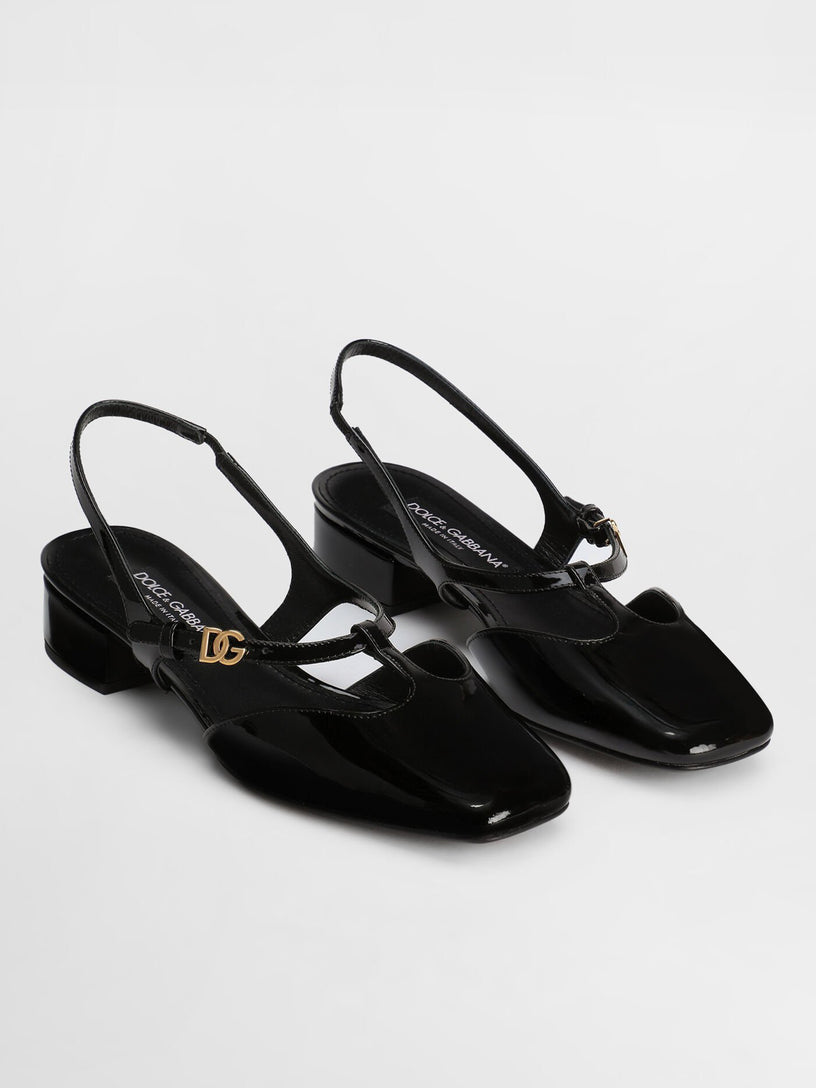 Patent leather slingback
