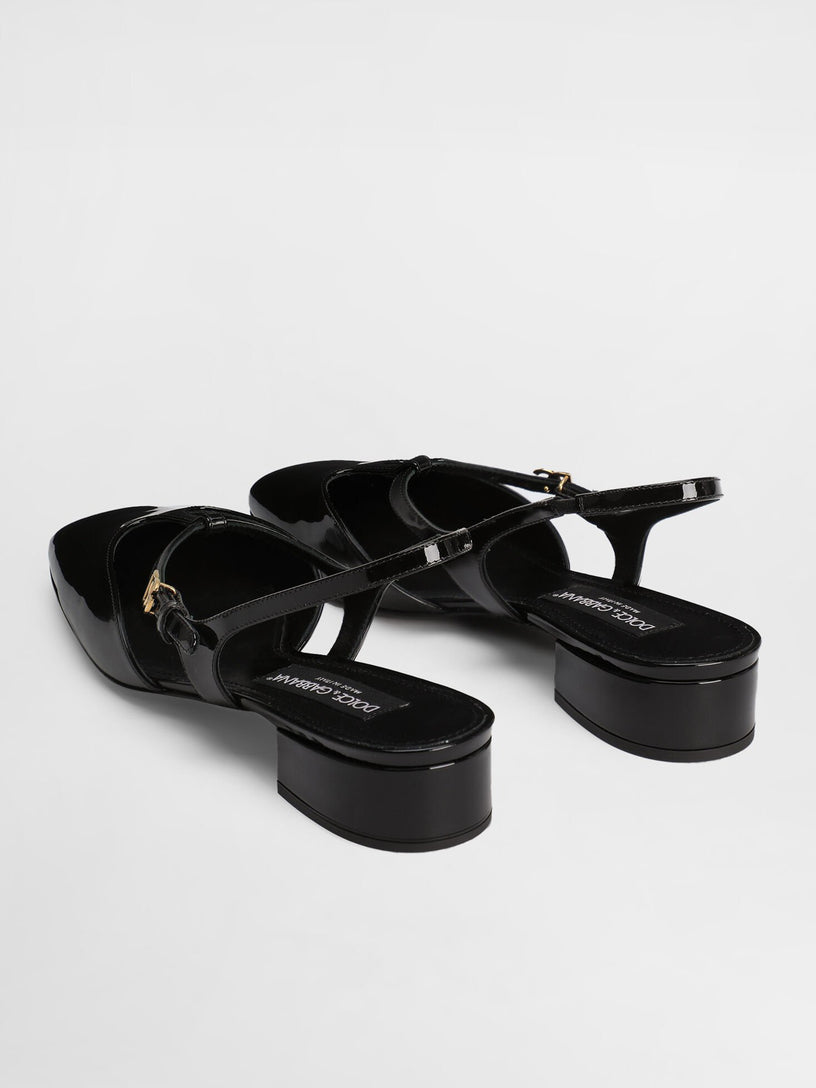 Patent leather slingback
