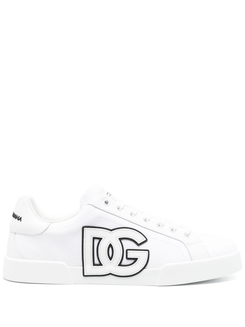 Portofino low-top sneaker in canvas and nappa calfskin