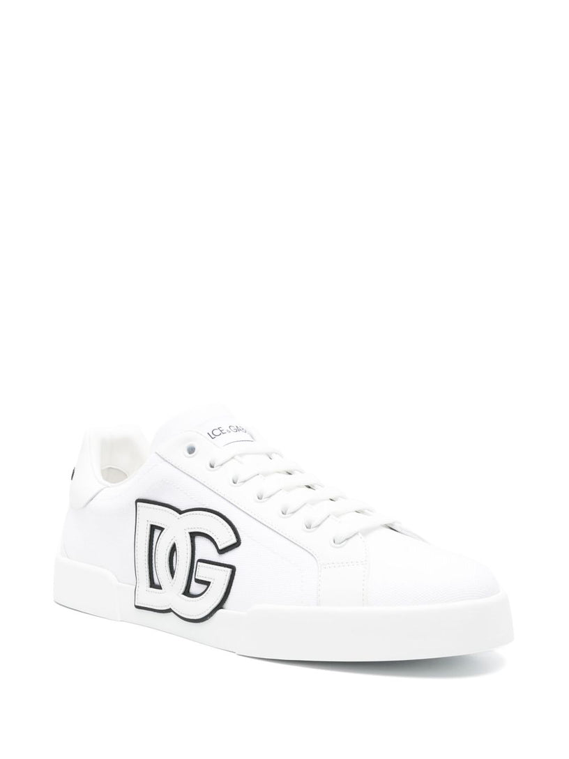 Portofino low-top sneaker in canvas and nappa calfskin