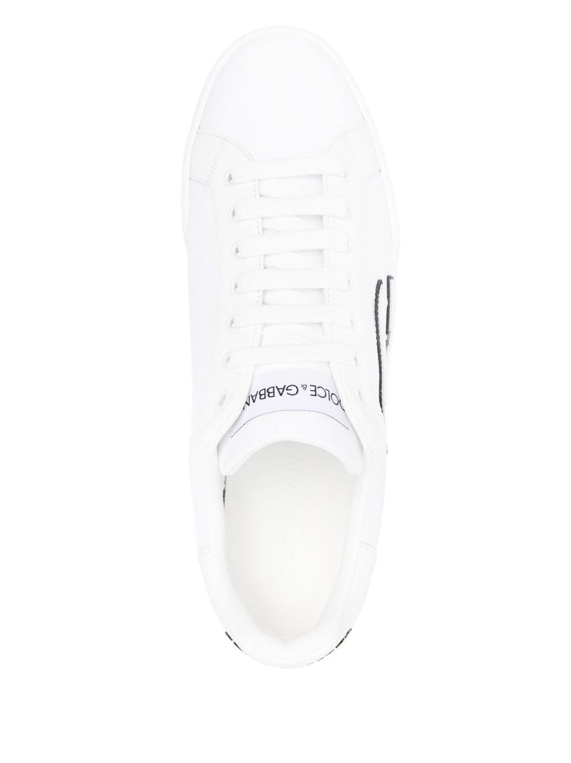 Portofino low-top sneaker in canvas and nappa calfskin
