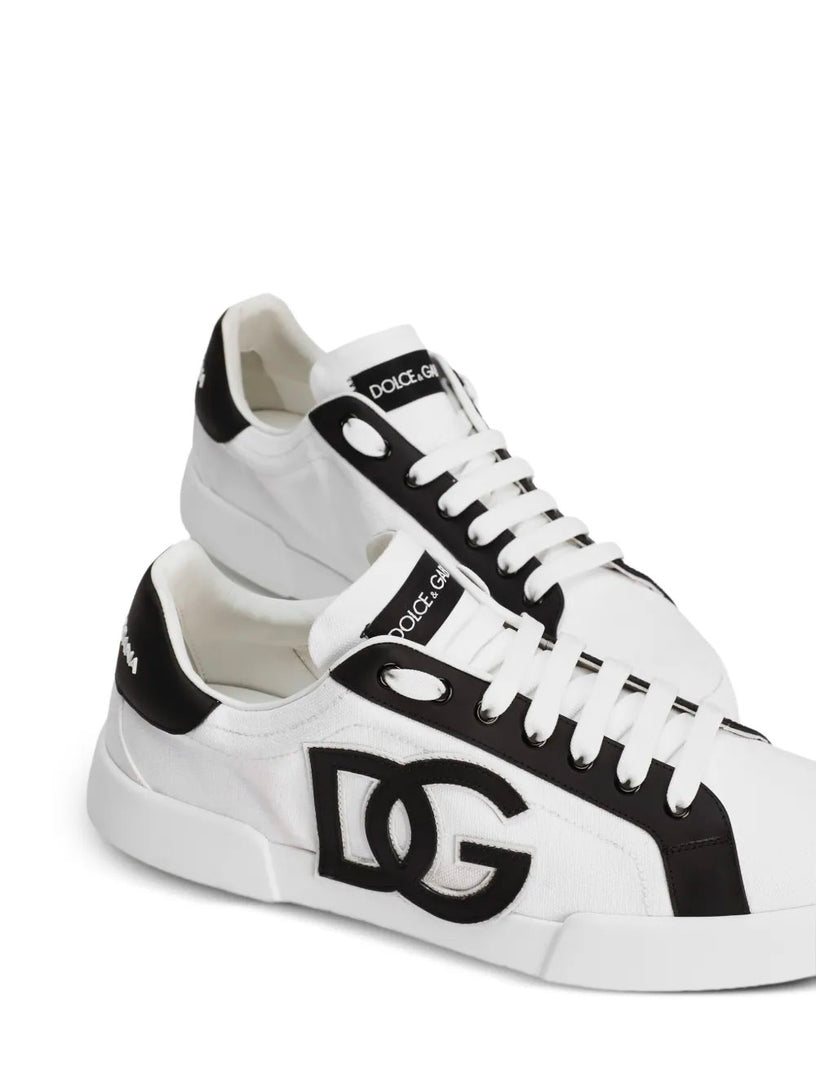 Portofino low-top sneaker in canvas and nappa calfskin