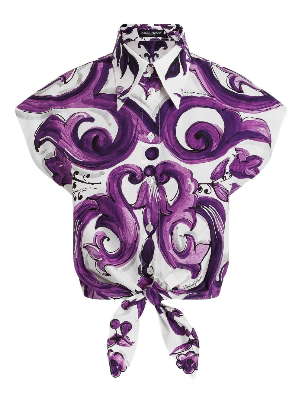 Majolica-print poplin shirt