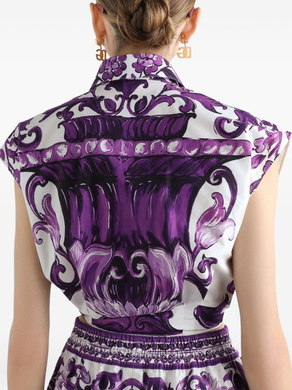 Majolica-print poplin shirt