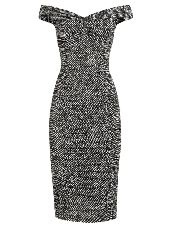 dolce and gabbana off the shoulder dress Silk dress Dolce & Gabbana Nero