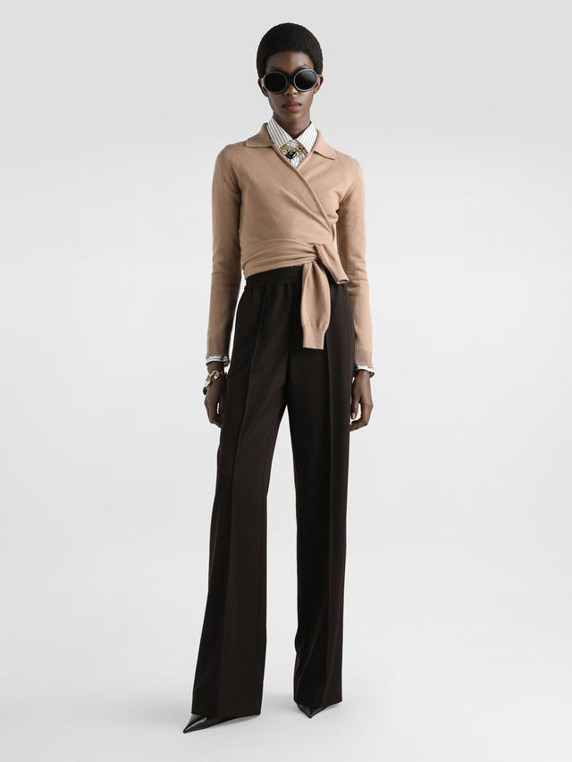 Wool gabardine trousers