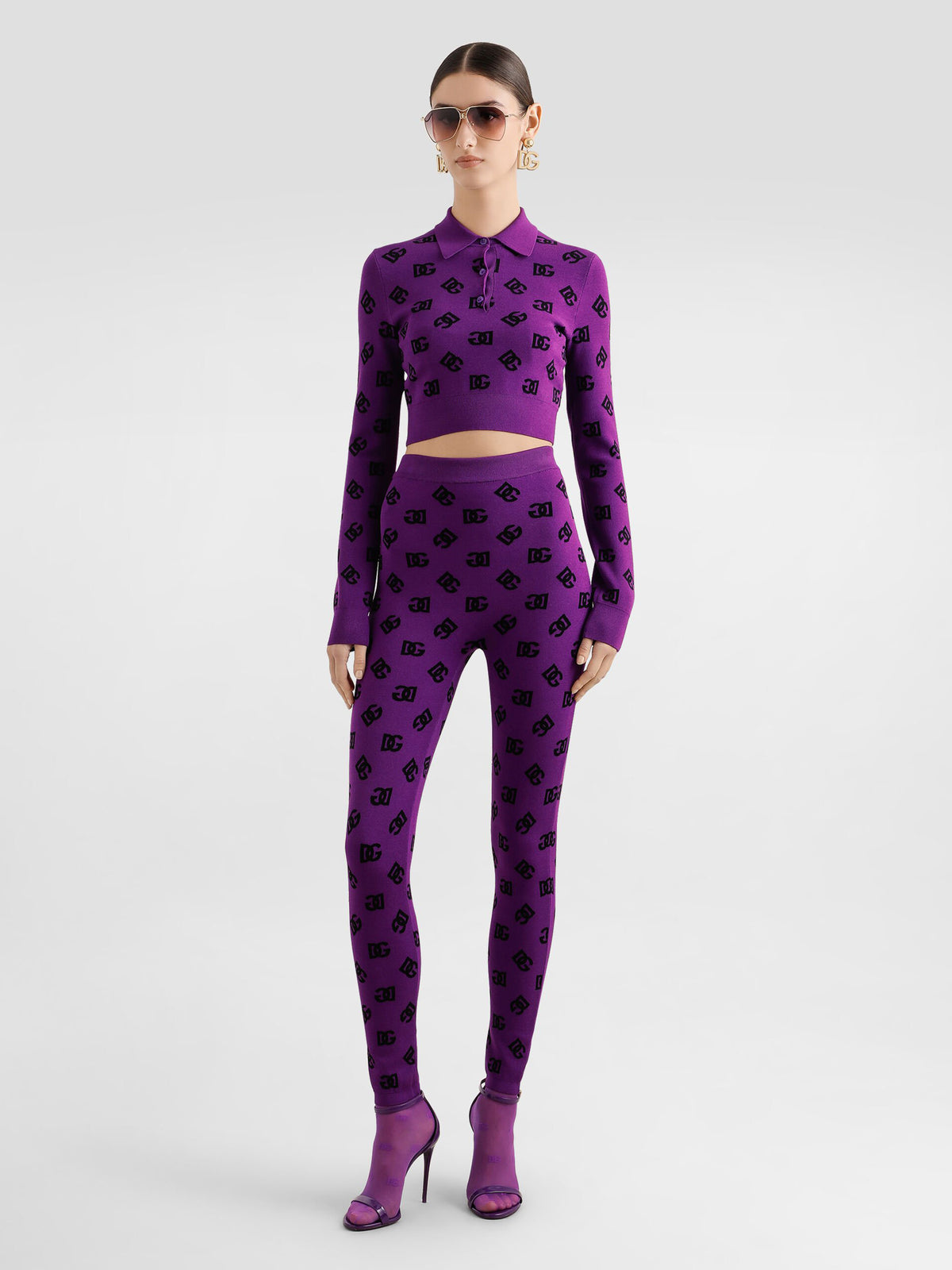 Printed jacquard leggings