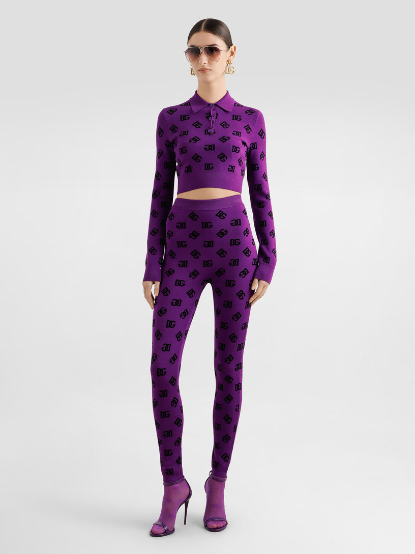 Printed jacquard leggings