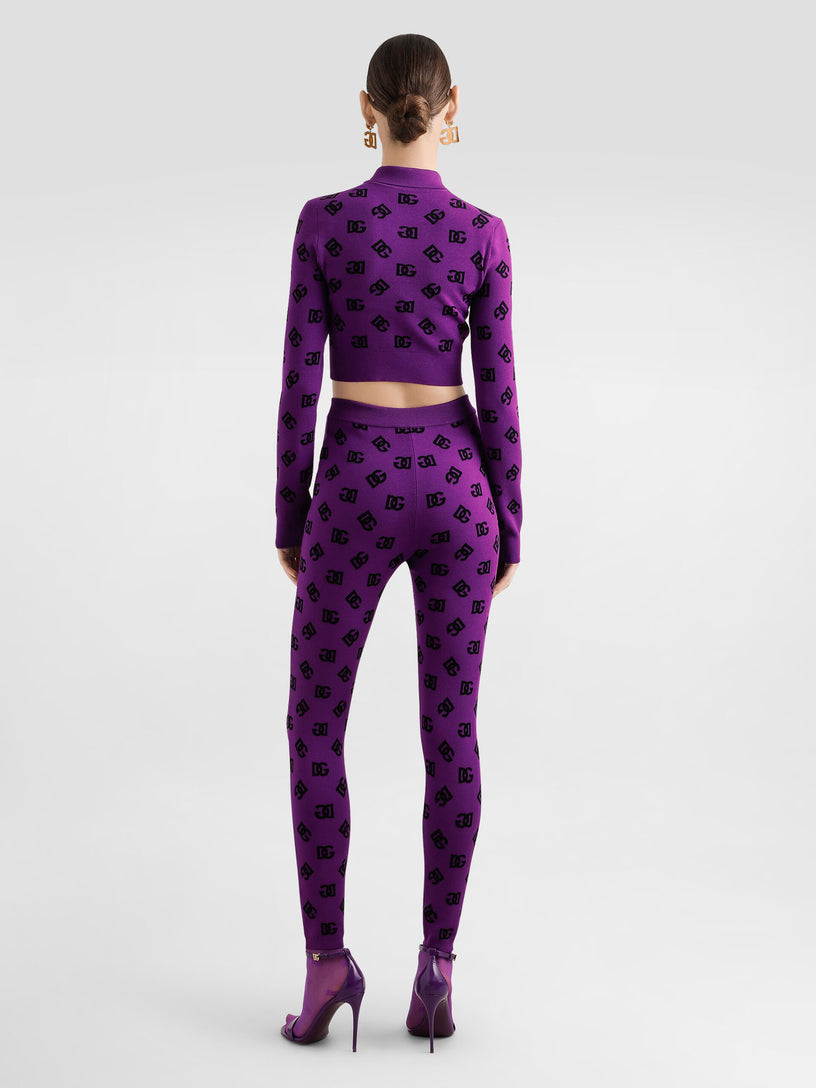 Printed jacquard leggings